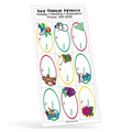 White Paper Christmas Holiday Sticker Sheet w/ Oval Label